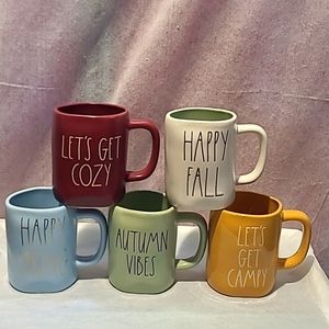 Rae Dunn Mugs Set of 5 Brand New no tags.